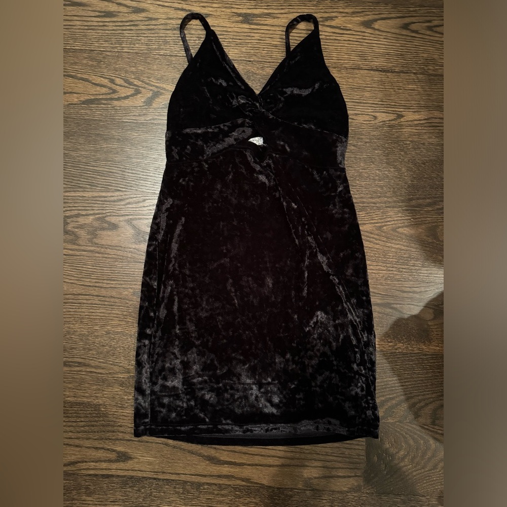 Free People Black Velvet Mini Dress